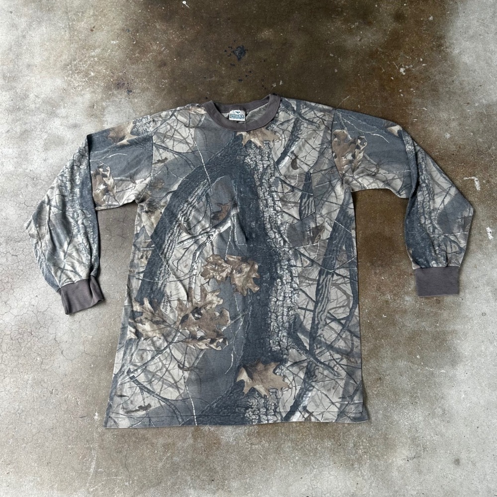 Vintage RedHead Camouflage Longsleeve Shirt Mens Large 90s Single Stitch